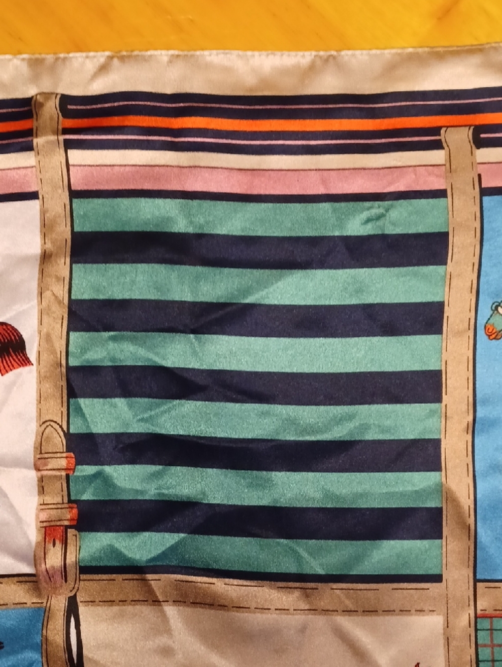Equestrian Patchwork 90x90cm Polyester Scarf in Bright Multi Colors - Picture 12 of 16